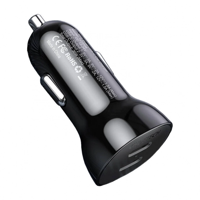 Dvojni avtomobilski polnilec Choetech 40W z 2x USB-C vrati