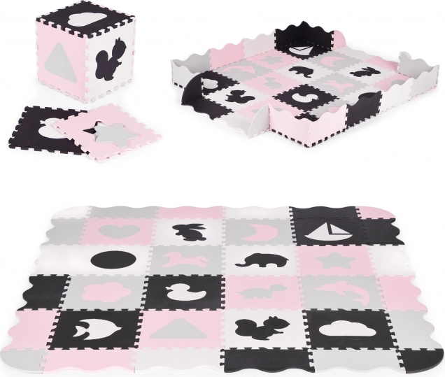 Pena igralna podloga z ograjico puzzle 36 kosov ECOTOYS