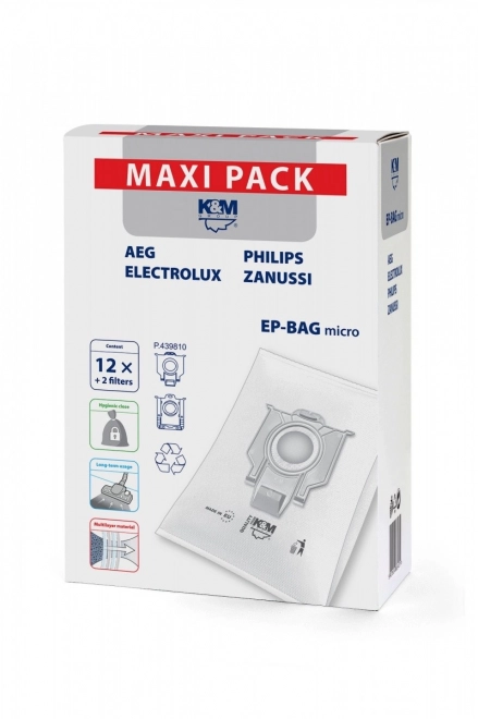 Mikro vrečke za sesalnik 12+2 EP-BAG Maxi Pack