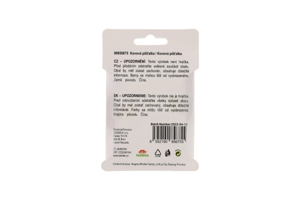 Piščalka s trakom kov/tkanina 5 cm na kartici