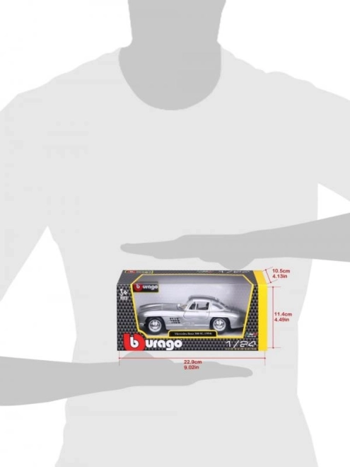 Bburago 1:24 Mercedes Benz 300SL srebrna 18-22023