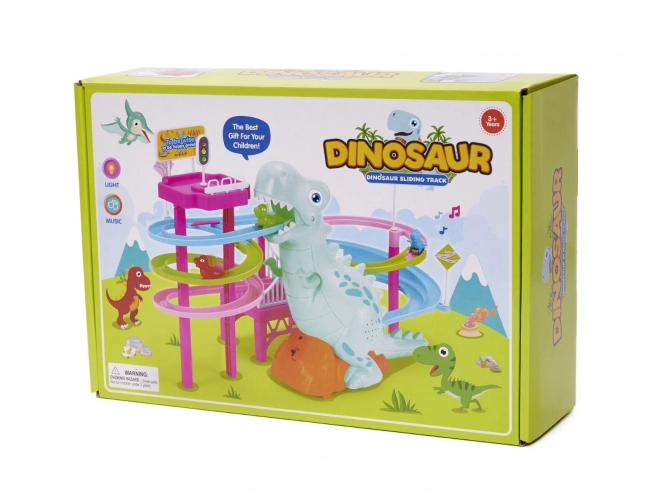 Dinozavrska dirkalna steza z zvoki in lučmi