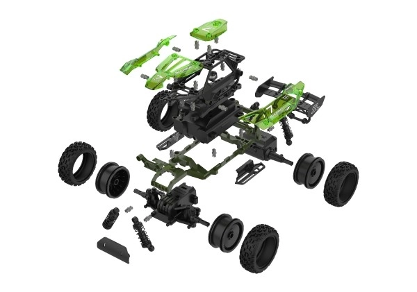 Avto RC buggy plast 22 cm komplet 24MHz na baterije zelene v škatli 34x25x7cm