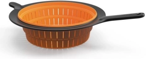 Zložljivo cedilo iz silikona/plastike, 29 cm, črno/oranžno