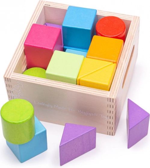 Barvne lesene kocke za otroke Bigjigs Toys