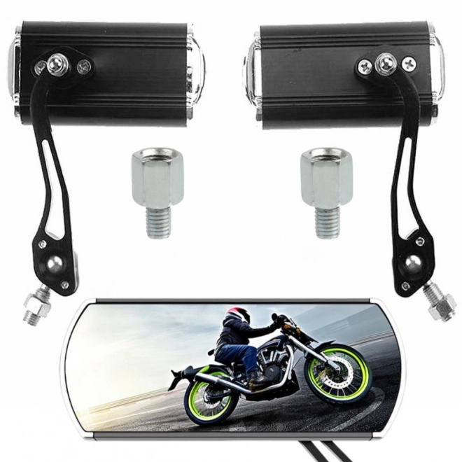Aluminijasto ogledalo za motor s lahkim nosilcem in adapterjem