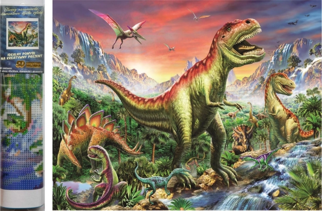 Komplet za diamantno slikanje - dinozavri v gorah