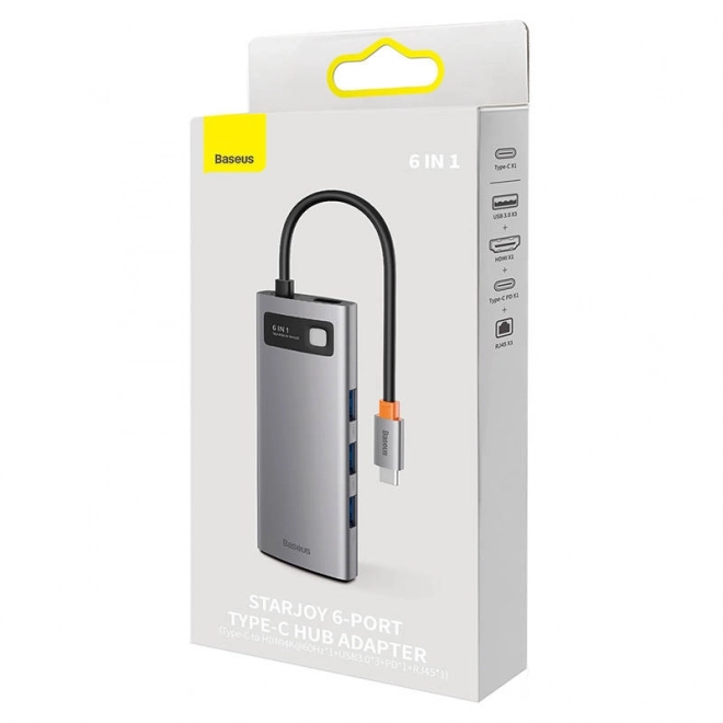 Baseus StarJoy 6v1 USB-C razdelilnik z več priključki