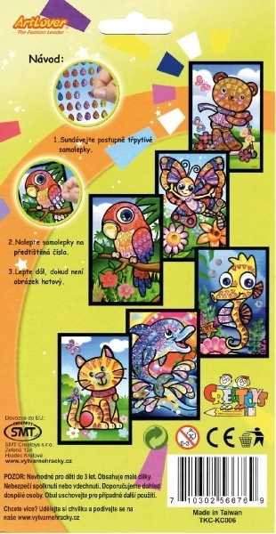 Bleščeča nalepka 15x10cm asst v vrečki