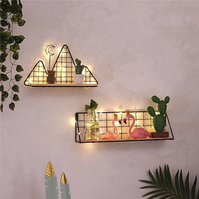 Stenska polica LOFT stil 29,5 cm- črna