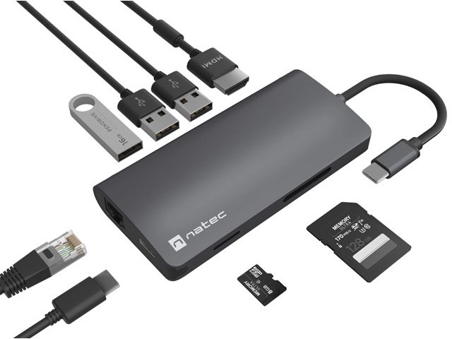 Multiportni USB-C adapter Natec Fowler 2 V2