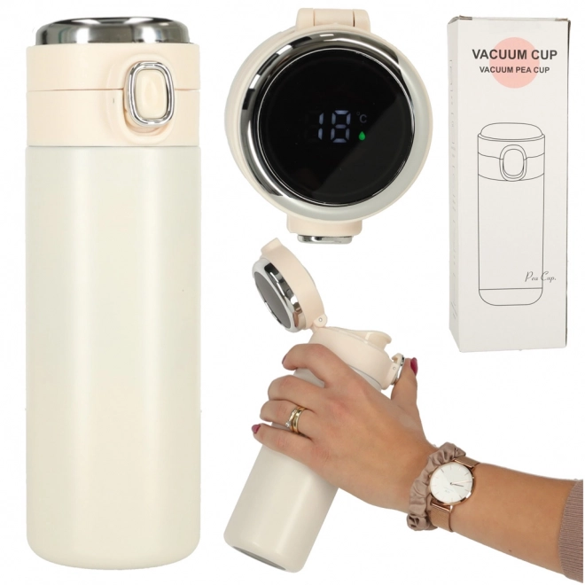 Termo skodelica z ustnikom LED 420 ml bež
