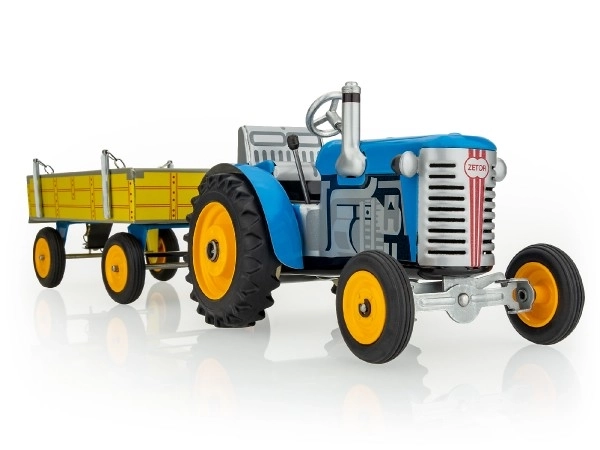Traktor Zetor z vogalom moder na ključ kovinski 28cm Kovap v škatli