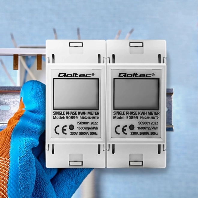 Enofazni elektronski števec električne energije | DIN letev | 230V | LCD | 2P