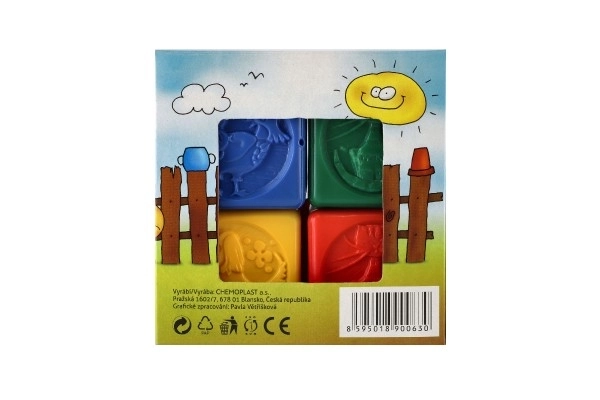 Barvne plastične kocke za otroke z živalmi, set 8 kos
