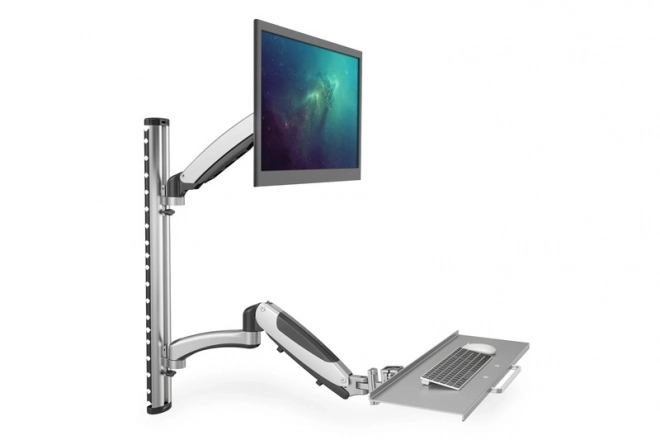 Stenski nosilec za monitor in tipkovnico, max. 27", max. 8kg, vrtljiv 360°