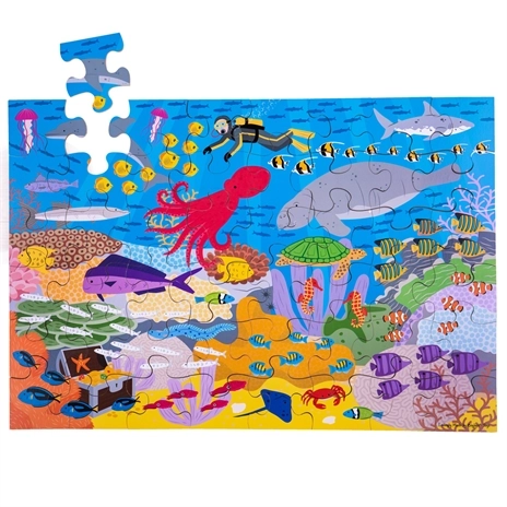 Bigjigs Toys Tlačni puzzle Podvodni svet 48 delov