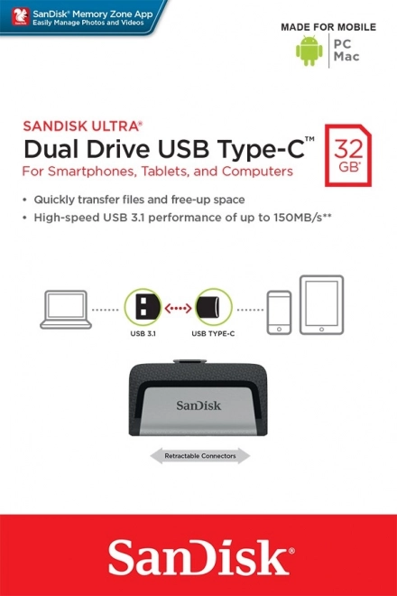 Ultra Dual Drive 32GB USB 3.1 Type-C 150MB/s pomnilniška kartica