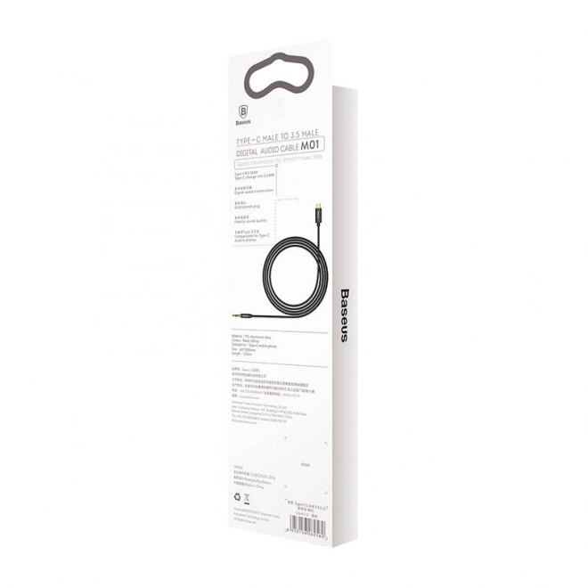 Baseus Yiven Avdio kabel USB-C na mini jack 3,5 mm, 1,2 m - črna