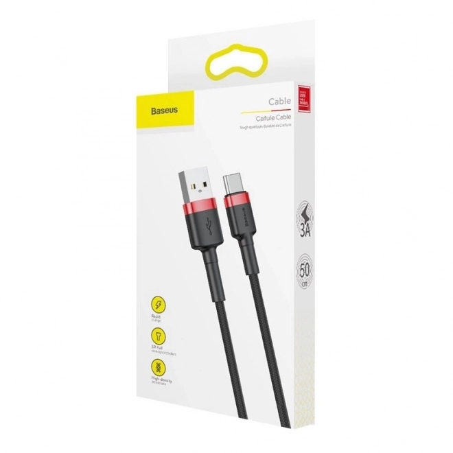 USB-C kabel Baseus Cafule 3A 1m rdeče-črn