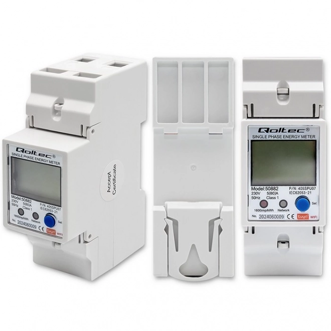 Enofazni elektronski števec električne energije | DIN letev | 230V | LCD | Wi-Fi