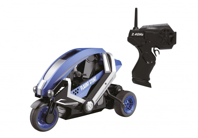 Tricikel na daljinsko upravljanje s kaskaderskimi triki 25 cm modra