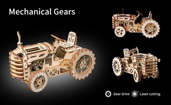 RoboTime 3D lesena mehanična sestavljanka Traktor
