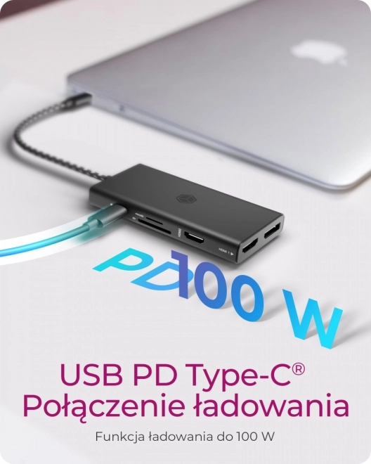 Namizna priklopna postaja 9v1 HDMI, DP, CR, Tip-C