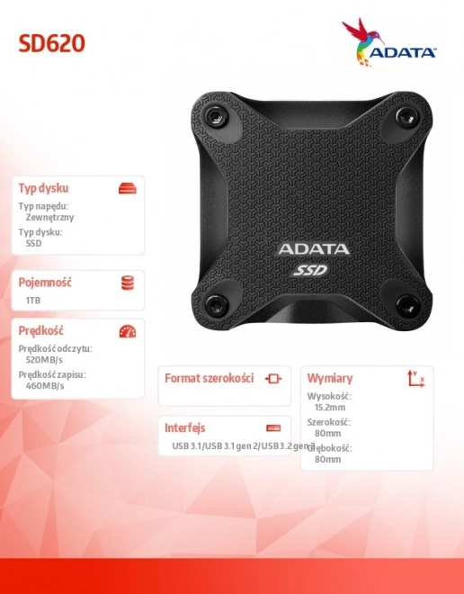 Zunanji SSD disk ADATA SD620 1TB