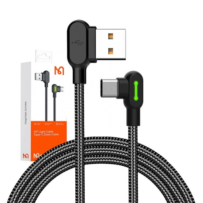 Kabel USB na USB-C Mcdodo CA-5280 LED, 3 m (črna)