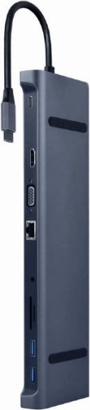 USB-C razdelilnik s podporo napajanja, gigabitnim Ethernetom, VGA, HDMI in 3x USB 3.1 z bralnikom kartic SD