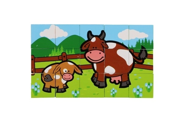 Lesene kocke Moje prve živalice 15 kos