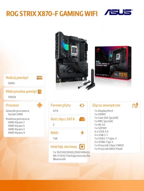 igralna osnovna plošča ROG Strix X870-F Gaming WiFi