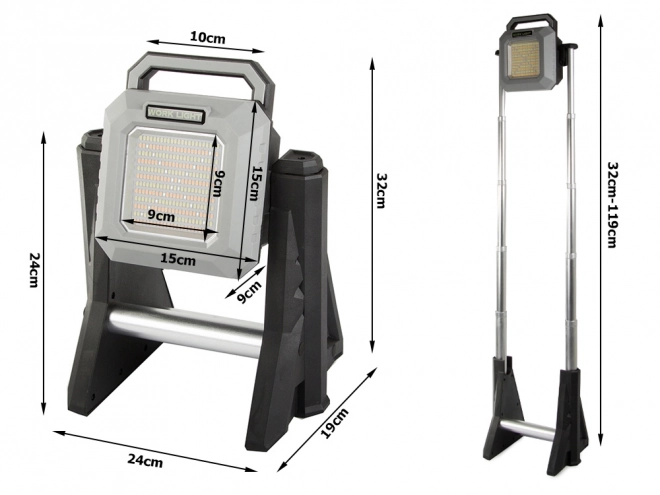 Polnilni LED teleskopski reflektor 3000 lumnov