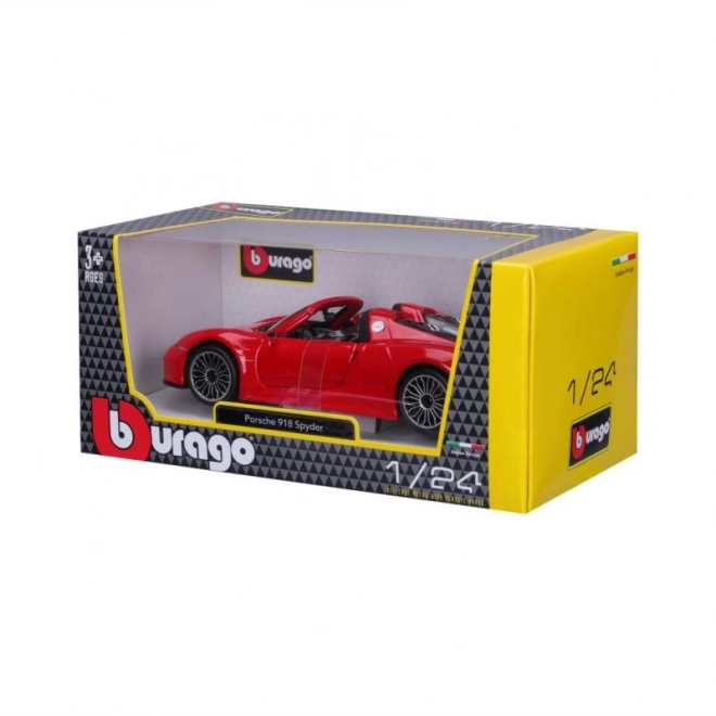 Kovinski avto Porsche 918 Spyder rdeč