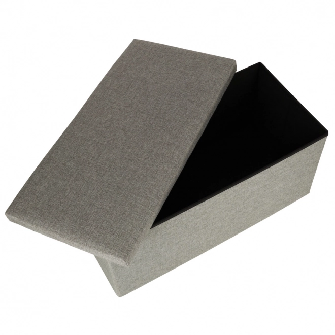 Siva zložljiva kocka s prostorom za shranjevanje 76x38x38 cm
