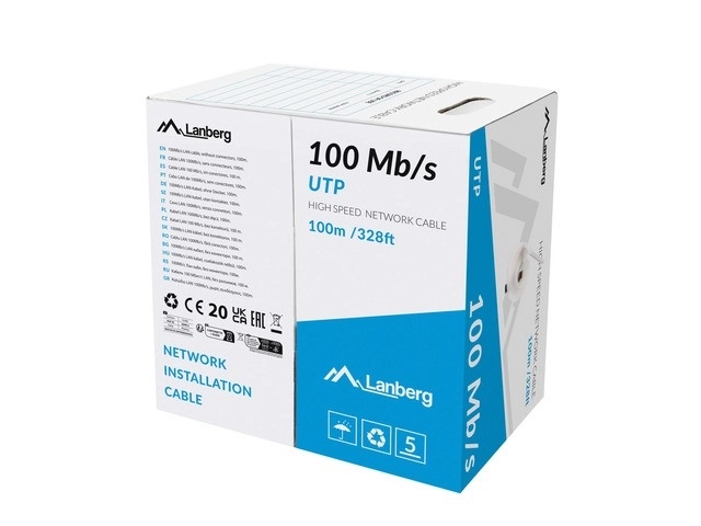 Omrežni kabel LAN UTP 100MB/s siv 100m
