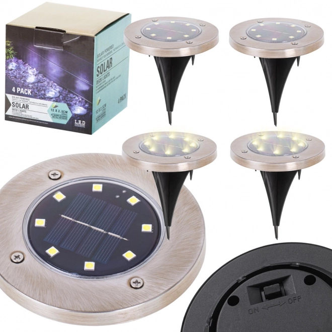 Vrtni solarni svetilke 8 LED 4 kosi - topla bela