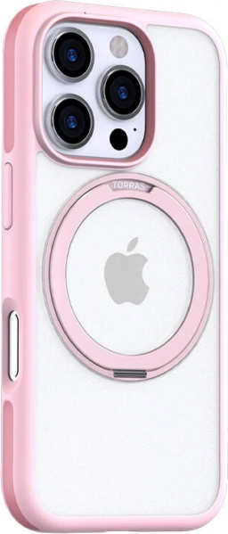 Torras Ostand R Fusion ovitek za iPhone 16 Pro Max rožnat