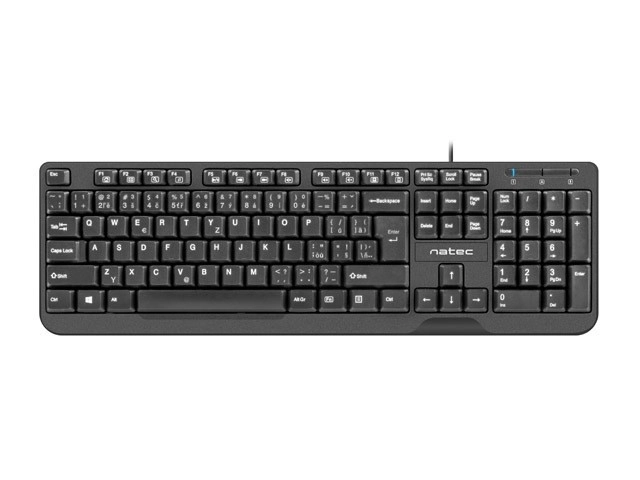 Tipkovnica Natec Trout Slim USB CZ/SK 1.8m črna