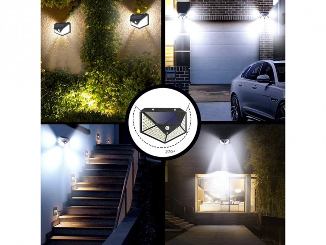 Sončna svetilka s 100 LED in mrakomornim senzorjem gibanja