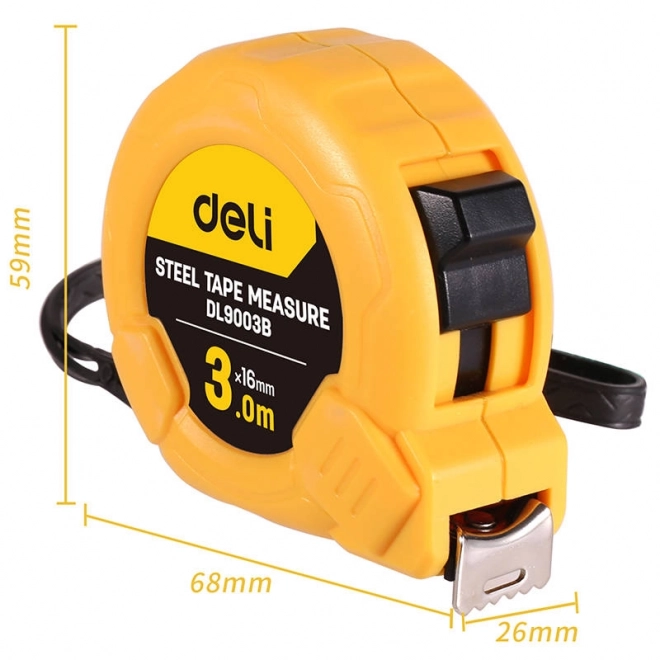 Meter 3m/16mm Deli Tools EDL9003B (rumena)