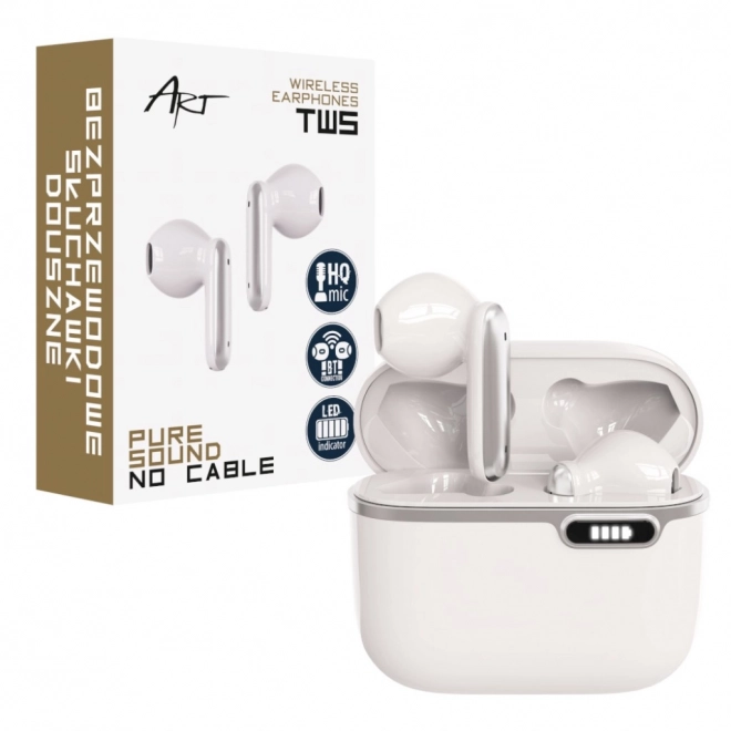 Bluetooth slušalke s HQ mikrofonom TWS bele