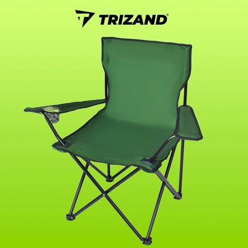 Ribiški / kamping zložljiv stol / naslanjač - zelena