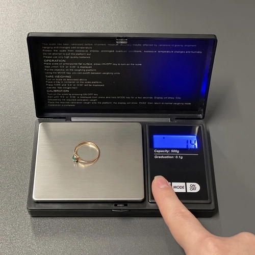 Žepni digitalni tehtnica s natančnostjo 0,1 g in kapaciteto 500 g