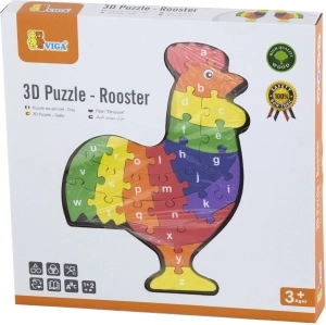 Lesene 3D sestavljanke Petelin z abecedo