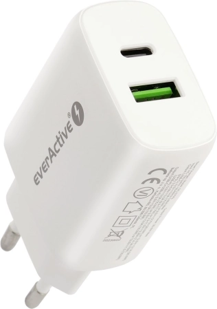 USB/USB-C polnilnik 25W bel