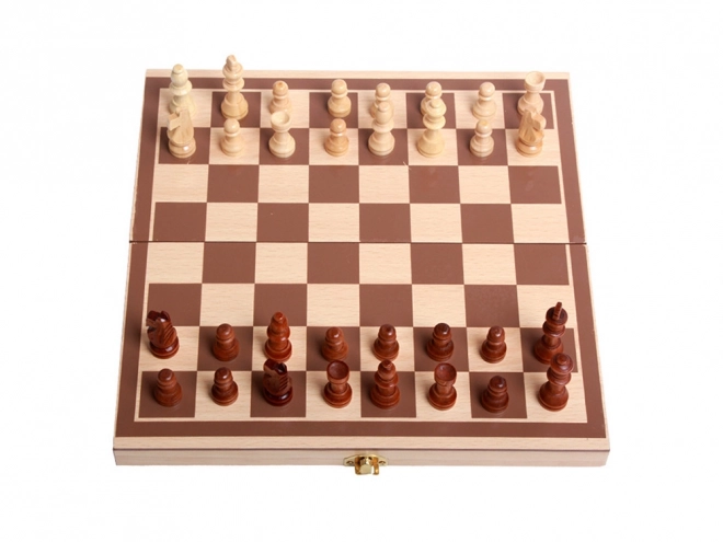 Lesena igralna garnitura 3v1: Šah, Dama in Triktrak