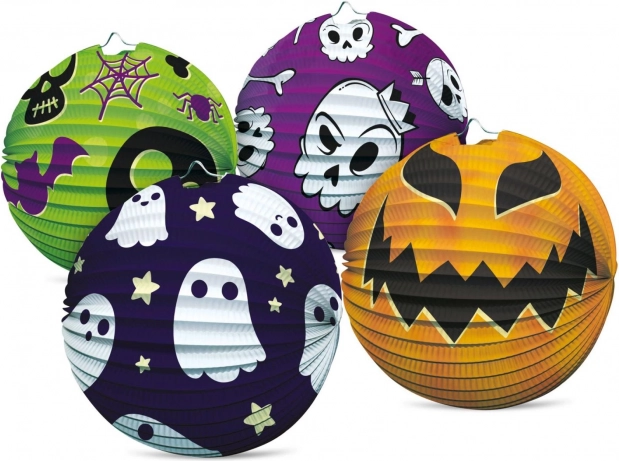Papirnata Halloween luč kroglaste oblike 25 cm