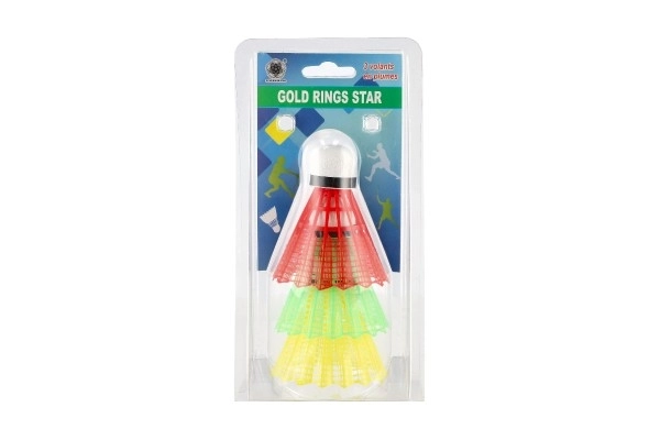 Žogice/Košarice za badminton barvne plast 3 kosi na kartici 11x21cm